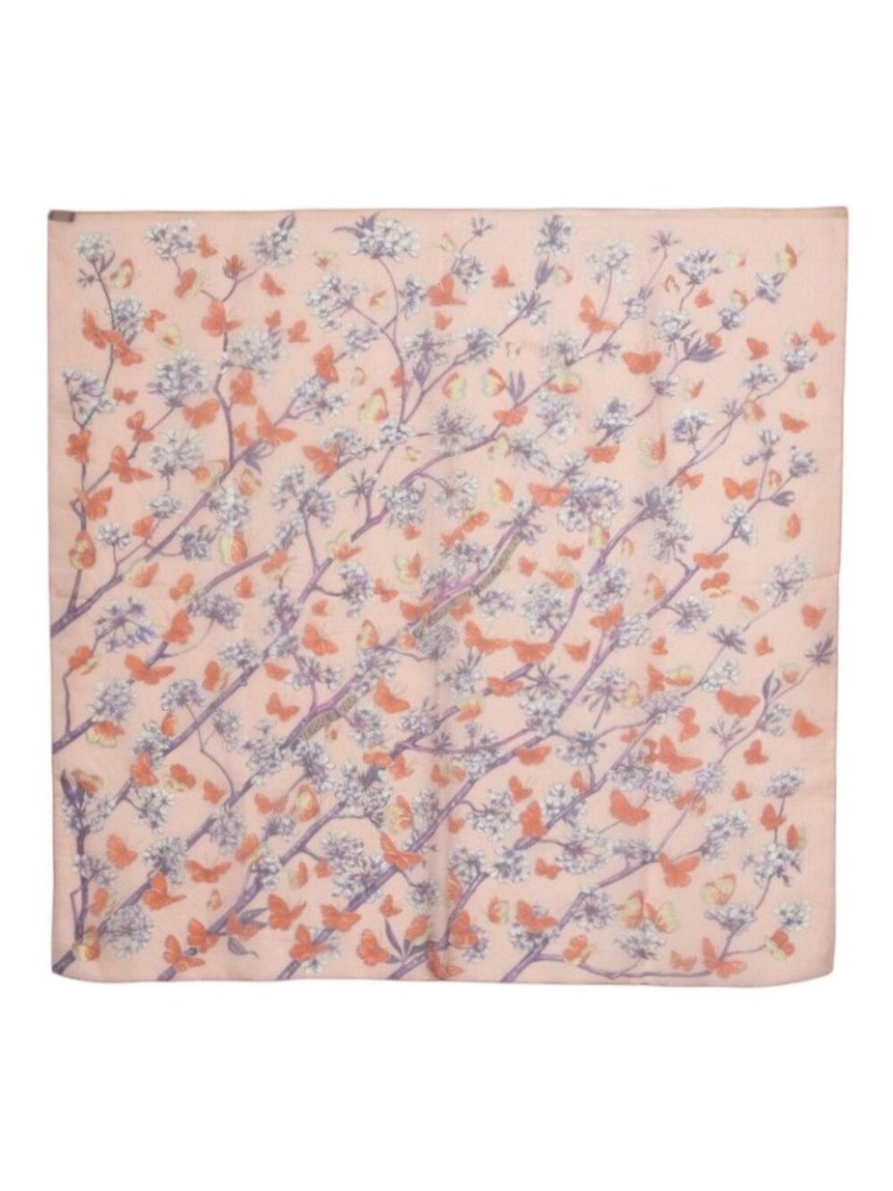 Hermes Carre 90 Vol Amoureux Des Azures Roulis Flight of Love Scarf Pink